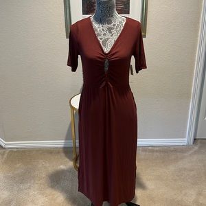 Brown MIDI Dress